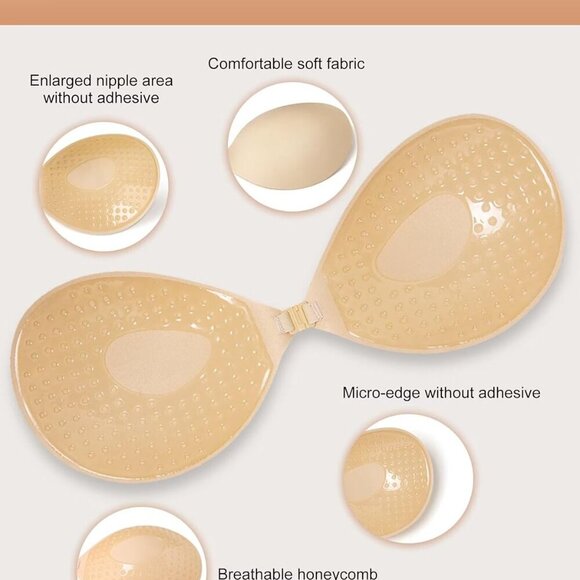 Sticky Bra Push Up - Strapless Adhesive Bras,Invisible Backless Bra,Lift Support - Picture 2 of 7